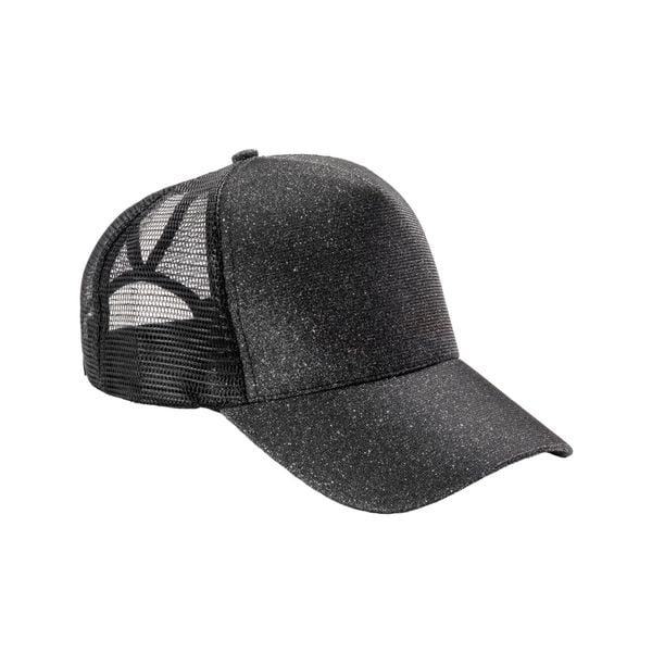 Czapka Z Daszkiem Dla Dorosłych Unisex New York Sparkle Trucker Cap. Czarne czapki RESULT HEADWEAR, bez wzorów, z bawełny. Za 31,99 zł.