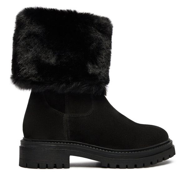 Botki Geox. Czarne botki Geox, bez wzorów, bez obcasa, na płaskiej podeszwie, bez zapięcia. Za 579,99 zł.