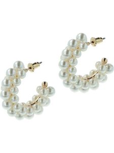 Otazu Pozłacane kolczyki-półkreole z kryształami Swarovski rozmiar: onesize. Białe kolczyki Otazu, z perłą, pozłacane. Za 100,99 zł.