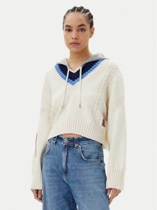 PINKO Sweter Breithorn Maglia 104621 Écru Relaxed Fit. Swetry klasyczne Pinko, l, z bawełny, bez kołnierzyka. Za 579,99 zł.