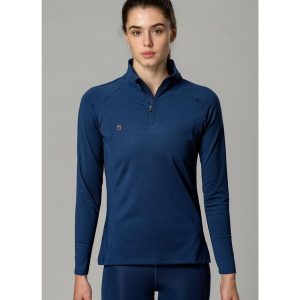 PlayerLayer Eco Midlayer Damska koszulka termiczna Navy XS. Niebieskie koszule nocne NEW LAYER, bez wzorów, z tkaniny, bez ramiączek. Za 148,99 zł.