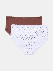 Bawełniane majtki figi z wysokim stanem 2 pack - wielobarwny. Figi Sinsay, bez wzorów, z bawełny. Za 11,99 zł.
