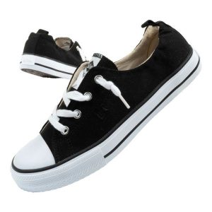 Buty Lee Cooper trampki damskie czarne LCW-25-02-3299L. Czarne trampki bez wzorów, z gumy, bez zapięcia. Za 180,02 zł.