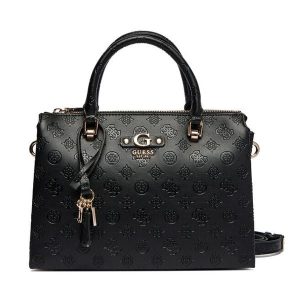 Torebka Guess. Czarne kuferki Guess, z aplikacjami, bez dodatków. Za 679,99 zł.