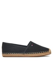 Tommy Hilfiger Espadryle Flag Canvas Espadrille FW0FW08541 Czarny. Czarne espadryle TOMMY HILFIGER, bez wzorów, z materiału, bez obcasa. Za 169,99 zł.