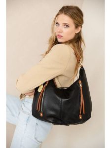 Anna Morellini Skórzany shopper bag w kolorze czarnym - 43 x 39 x 10 cm rozmiar: onesize. Czarne shopper bag Anna Morellini, bez wzorów, z materiału, na ramię, bez dodatków. Za 304,99 zł.