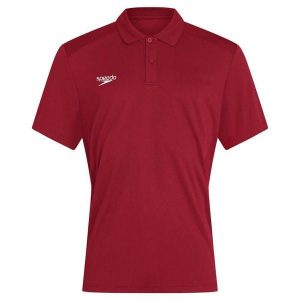 Koszulka T-Shirt damski Speedo Club Dry Polo. Czerwone koszulki sportowe Speedo, bez wzorów, bez ramiączek. Za 76,98 zł.