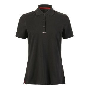 Damska koszulka polo Musto Essential Pique. Czarne bluzki MUSTO, bez wzorów, bez kołnierzyka, bez ramiączek. Za 265,50 zł.