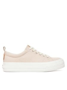 Roxy Tenisówki V12908 Beżowy. Brązowe trampki Roxy, bez wzorów, z materiału, bez zapięcia. Za 119,99 zł.