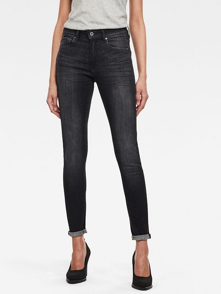 G-Star Dżinsy "3301" - Skinny fit - w kolorze antracytowym rozmiar: W26/L32. Czarne jeansy G-Star, z aplikacjami, z podwyższonym stanem. Za 202,03 zł.