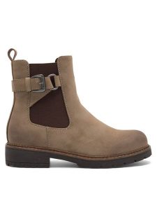 Clara Barson Botki LELAINA WS6207-07 Beżowy. Brązowe botki Clara Barson, bez wzorów, z materiału, bez obcasa, na płaskiej podeszwie, bez zapięcia. Za 149,99 zł.