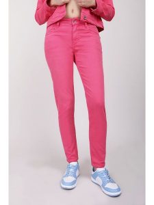 Blue Fire Dżinsy "Chloe" - Skinny fit - w kolorze różowym rozmiar: W29/L29. Różowe jeansy Blue Fire, z aplikacjami. Za 92,21 zł.