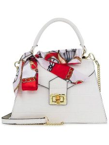 ORE10 Skórzana torebka "Sonos" w kolorze białym - 28 x 21 x 10 cm rozmiar: onesize. Białe torebki klasyczne ORE10, bez wzorów, z materiału, przez ramię, bez dodatków. Za 304,99 zł.