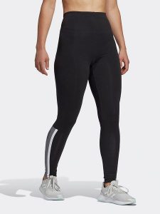 Adidas Legginsy sportowe "BLUV Q4" w kolorze czarno-szaro-białym rozmiar: L. Czarne legginsy ADIDAS, l, bez wzorów, z podwyższonym stanem, outdoorowe. Za 89,47 zł.