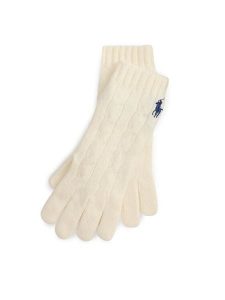 Polo Ralph Lauren Rękawiczki 455981440002 Beżowy. Brązowe rękawiczki Polo Ralph Lauren, bez wzorów, z dzianiny. Za 399,99 zł.