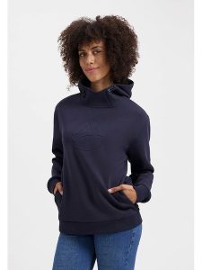 TRAVELIN' Bluza "Maren" w kolorze granatowym rozmiar: L. Niebieskie bluzy Travelin', l, z aplikacjami, ze skóry, z kapturem. Za 188,85 zł.