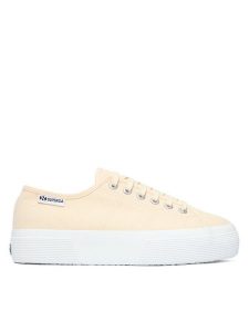 Superga Tenisówki Platform Leggera S2142ZW Beżowy. Brązowe trampki Superga, bez wzorów, z materiału, bez zapięcia. Za 299,99 zł.