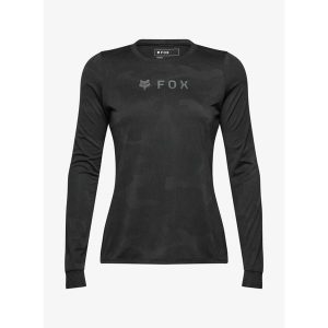 Bluza rowerowa damska Fox Ranger Tru Dri LS Jersey. Czarne bluzy FOX, bez wzorów, z jersey, bez kaptura. Za 311,29 zł.