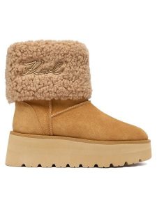 KARL LAGERFELD Śniegowce KL48653 Brązowy. Brązowe buty zimowe KARL LAGERFELD, ze skóry, bez obcasa, bez zapięcia. Za 889,99 zł.