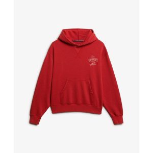 Bluza damska z kapturem Superdry Heritage Hamptons. Czerwone bluzy Superdry, bez wzorów, z kapturem. Za 327,70 zł.