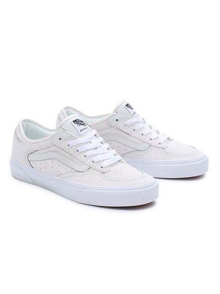 Vans Skórzane sneakersy w kolorze białym rozmiar: 40,5. Białe trampki Vans, bez wzorów, bez zapięcia. Za 175,26 zł.