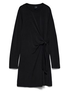 Vero Moda Sukienka w kolorze czarnym rozmiar: L. Czarne sukienki Vero Moda, na co dzień, l, bez wzorów, bez kołnierzyka, bez ramiączek, midi, kopertowe. Za 119,95 zł.