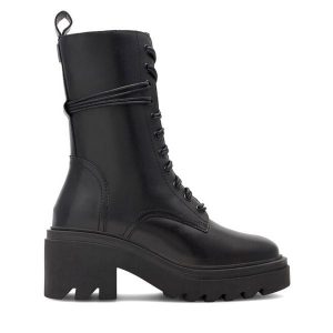 Trapery GINO ROSSI. Czarne buty zimowe Gino Rossi, bez obcasa, bez zapięcia. Za 379,99 zł.