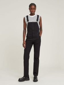 G-Star Ogrodniczki dżinsowe w kolorze czarnym rozmiar: XS. Czarne kombinezony G-Star, xs, bez wzorów, z bawełny, retro, bez kołnierzyka, bez ramiączek. Za 279,11 zł.