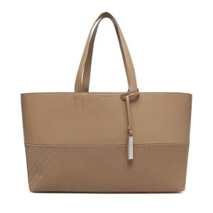 Torebka Calvin Klein. Brązowe shopper bag Calvin Klein, bez wzorów, bez dodatków. Za 419,99 zł.