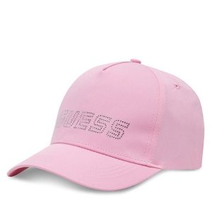 Czapka z daszkiem Guess. Czerwone czapki Guess, z aplikacjami. Za 99,99 zł.