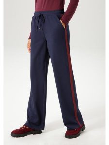 Aniston Spodnie w kolorze granatowym rozmiar: 44. Niebieskie spodnie z wysokim stanem Aniston, bez wzorów, z materiału, z podwyższonym stanem. Za 78,47 zł.