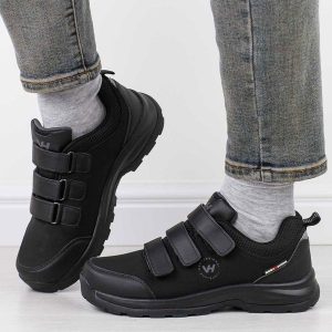 Czarne półbuty trekkingowe Softshell Vanhorn 34002. Czarne buty trekkingowe VanHorn, z materiału, bez zapięcia. Za 199,00 zł.