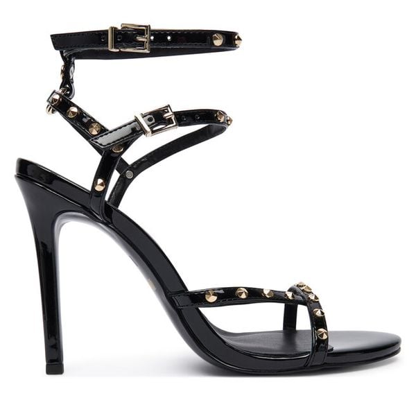 Sandały Just Cavalli. Czarne sandały Just Cavalli, bez wzorów, bez obcasa, na szpilce, bez zapięcia. Za 459,99 zł.