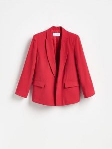 Marynarka z modalem - czerwony. Czerwone marynarki i żakiety Reserved, l, bez wzorów, z tkaniny. Za 199,99 zł.