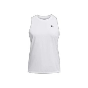 Damski tank top Under Armour Tech. Białe topy Under Armour, bez wzorów, sportowe, bez kołnierzyka, bez ramiączek. Za 179,50 zł.