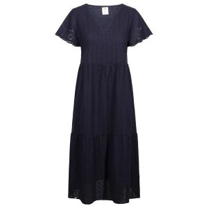 Trespass Eileen - Damska sukienka midi w kolorze granatowym. Niebieskie sukienki Trespass, xs, bez wzorów, sportowe, bez kołnierzyka, bez ramiączek, midi, sportowe. Za 354,99 zł.