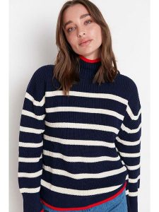 Trendyol Sweter w kolorze granatowym rozmiar: S. Niebieskie swetry oversize Trendyol, s, bez wzorów, bez ramiączek. Za 53,17 zł.