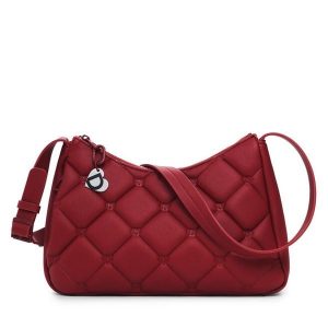 Torebka Desigual. Czerwone listonoszki Desigual, bez wzorów, bez dodatków. Za 189,99 zł.