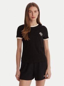 Guess T-Shirt V6GI05 K2966 Czarny Regular Fit. Czarne t-shirty Guess, m, z aplikacjami, z bawełny, bez kołnierzyka, bez ramiączek. Za 189,99 zł.