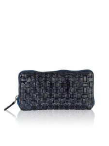 Bellicci Skórzany portfel w kolorze granatowym - 19,5 x 10 x 3 cm rozmiar: onesize. Niebieskie portfele Bellicci, bez wzorów, z materiału. Za 100,99 zł.