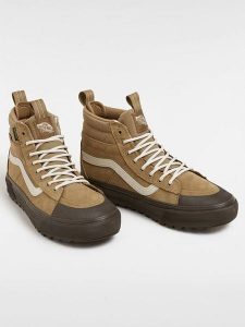 Vans Skórzane sneakersy "Sk8-Hi" w kolorze beżowym rozmiar: 41. Brązowe trampki Vans, bez wzorów, z materiału, za kostkę, bez zapięcia. Za 316,24 zł.
