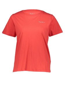 Pepe Jeans Koszulka w kolorze czerwonym rozmiar: XL. Czerwone bluzki Pepe Jeans, xl, bez wzorów, z bawełny, bez kołnierzyka, bez ramiączek. Za 83,42 zł.