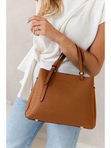 Lia Biassoni Skórzana torebka w kolorze jasnobrązowym - 28 x 21 x 15 cm rozmiar: onesize. Brązowe torebki klasyczne Lia Biassoni, bez wzorów, z materiału, przez ramię, bez dodatków. Za 304,99 zł.