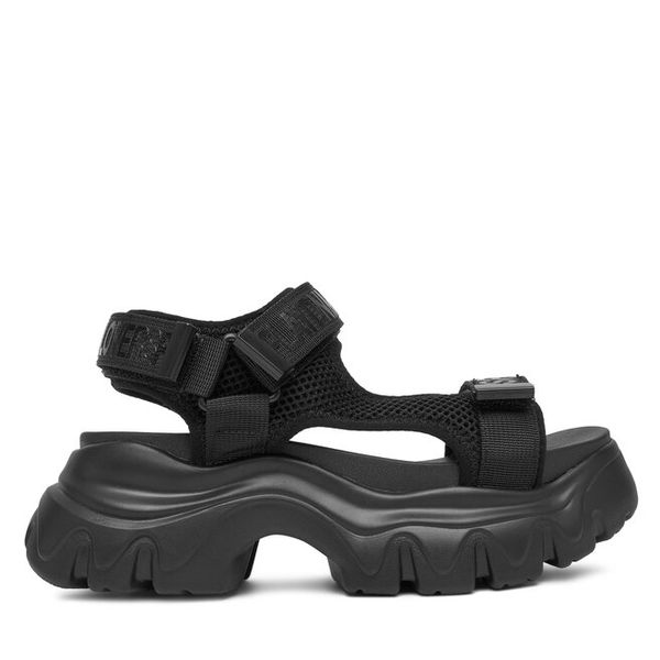 Sandały REPLAY. Czarne sandały Replay, bez wzorów, bez obcasa, na koturnie, bez zapięcia. Za 399,99 zł.