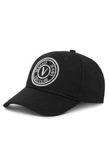 Versace Jeans Couture Czapka z daszkiem 78VAZK26 Czarny. Czarne czapki Versace Jeans Couture, bez wzorów, z bawełny. Za 139,99 zł.