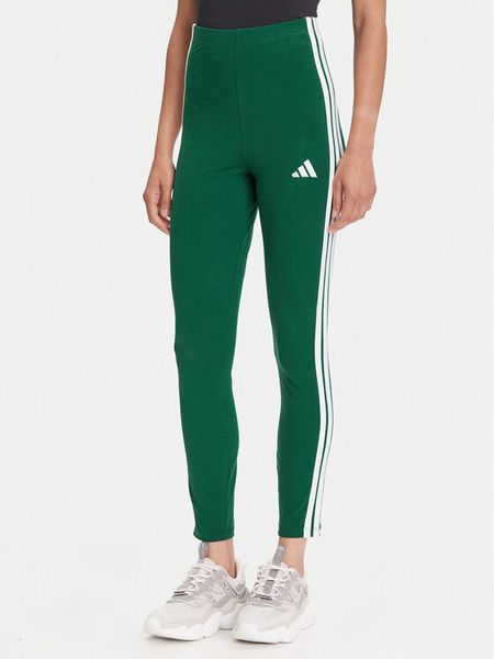 Adidas Legginsy Essentials 3-Stripes KB7663 Zielony Slim Fit. Zielone legginsy ADIDAS, bez wzorów, z bawełny. Za 99,99 zł.