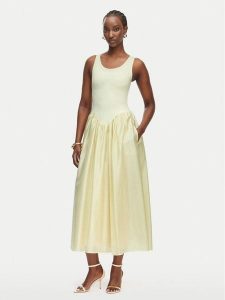 Bardot Sukienka letnia Lorie 60385DB Kremowy Regular Fit. Białe sukienki Bardot, na lato, bez wzorów, z syntetyku, bez kołnierzyka, bez ramiączek. Za 674,99 zł.