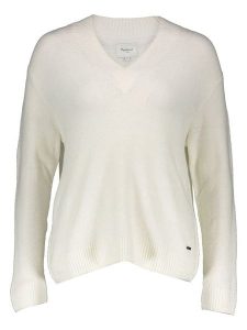 Pepe Jeans Sweter w kolorze kremowym rozmiar: M. Brązowe swetry oversize Pepe Jeans, m, bez wzorów, z jeansu, bez ramiączek. Za 236,61 zł.