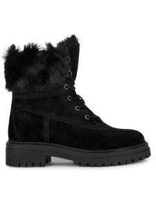 Geox Trzewiki D Iridea D26HRT 022BH C9999 Czarny. Czarne botki Geox, bez wzorów, ze skóry, bez obcasa, na płaskiej podeszwie, bez zapięcia. Za 439,99 zł.