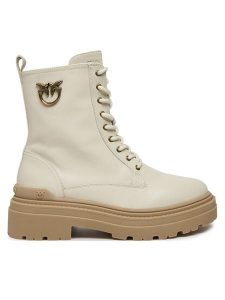 PINKO Trapery Mia 11 SD0141 P001 Écru. Buty zimowe Pinko, ze skóry, bez obcasa, bez zapięcia. Za 899,99 zł.